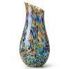 Vaso in Vetro di Murano "Palaghiia" H33 - Multicolor Lavorazione Arlecchino